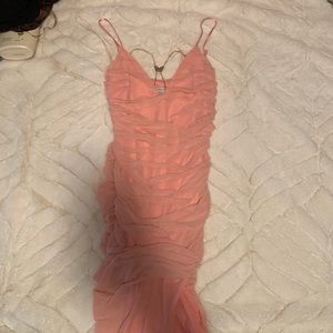 long pink dress